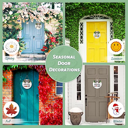 SNILOAW Interchangeable Welcome Sign for Front Door - Solid Wooden Welcome Wreaths with 16 Seasonal Holiday Icons Front Door Decor for Farmhouse Hanging, Valentine's, Easter Christmas Housewarming Gift Decor - Image 5