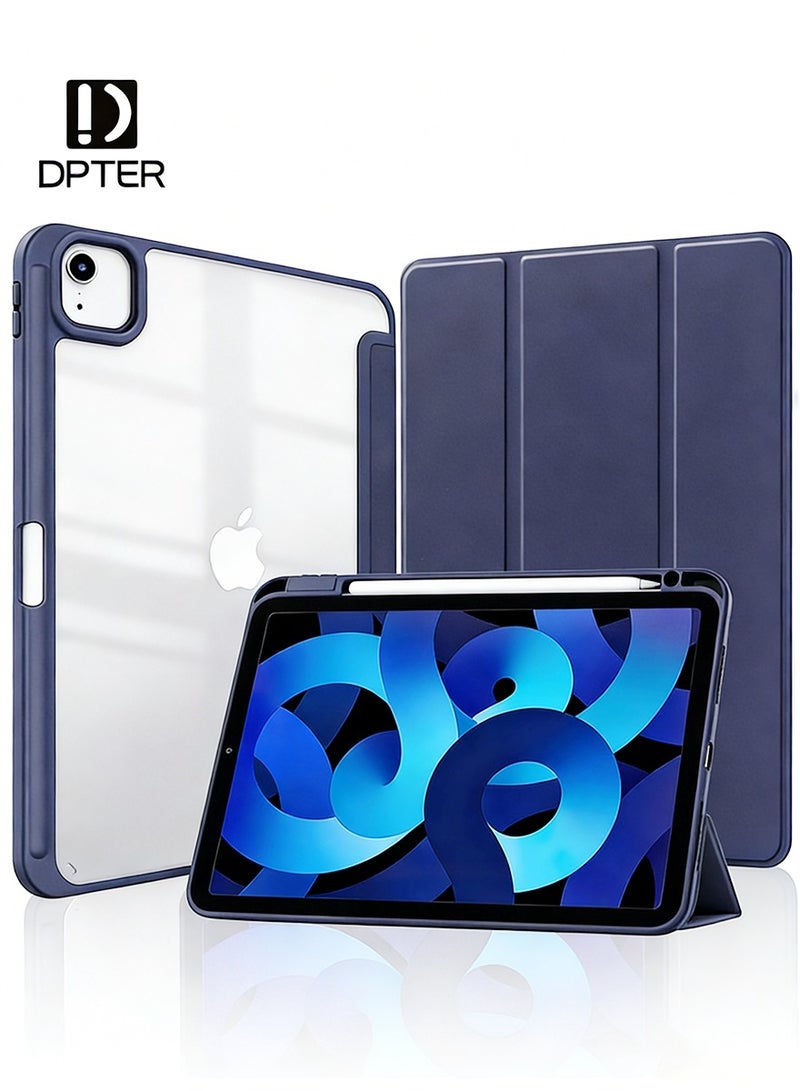 DPTER Case Compatible with iPad Air 11 inch(M3/M2) 2025/2024,iPad Air 5th 10.9 Inch (2022)/Air 4th 10.9 Inch (2020) with Pencil Holder Lens protector, Clear Transparent Back Shell Slim Stand Shockproof Tablet Cover, Auto Wake/Sleep - Image 1