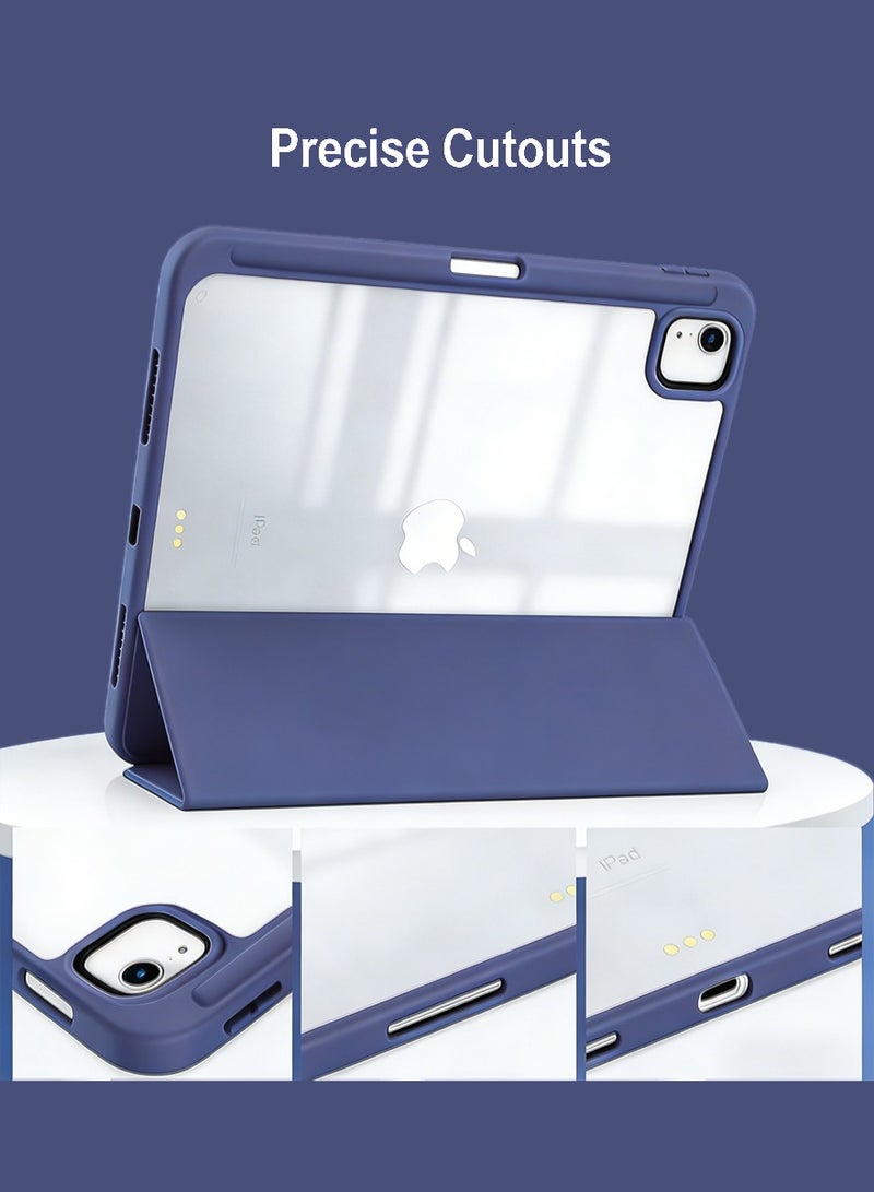 DPTER Case Compatible with iPad Air 11 inch(M3/M2) 2025/2024,iPad Air 5th 10.9 Inch (2022)/Air 4th 10.9 Inch (2020) with Pencil Holder Lens protector, Clear Transparent Back Shell Slim Stand Shockproof Tablet Cover, Auto Wake/Sleep - Image 4