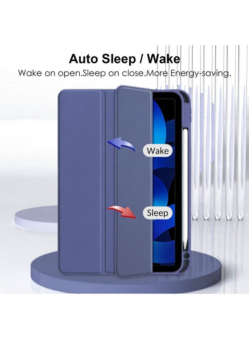 DPTER Case Compatible with iPad Air 11 inch(M3/M2) 2025/2024,iPad Air 5th 10.9 Inch (2022)/Air 4th 10.9 Inch (2020) with Pencil Holder Lens protector, Clear Transparent Back Shell Slim Stand Shockproof Tablet Cover, Auto Wake/Sleep - Image 5