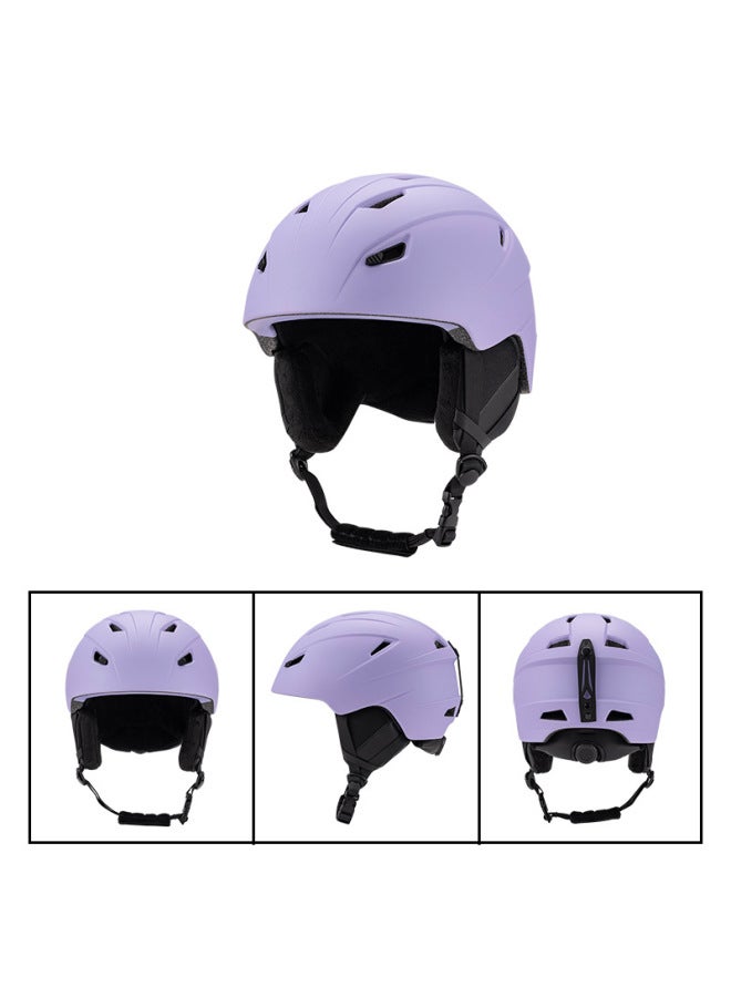 Purple New Ski Helmet Set For Adults And Children Outdoor Sports Universal One-piece Goggles With Safety Helmet