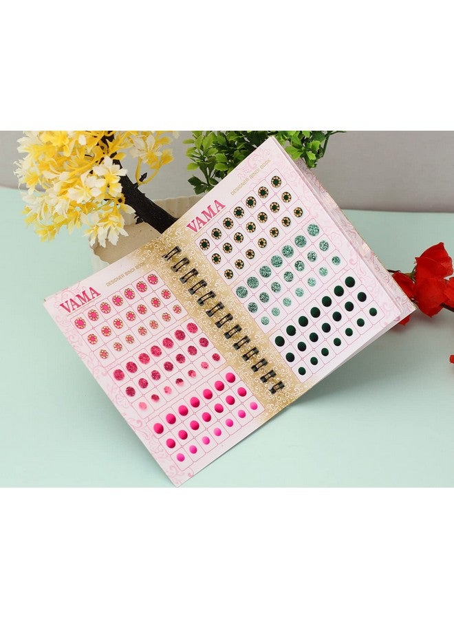 Vama Fashions Multicolour Plain Glitter Sparkle Shaded Crystal Diamond Stone bindi Booklet sticker for Women (MIni Bindi Book) - Image 5