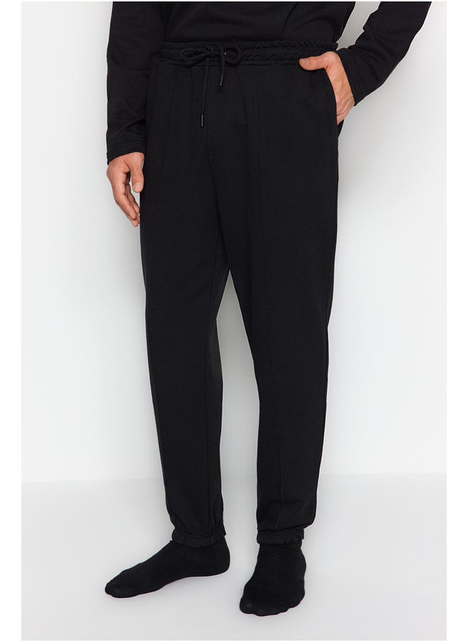 trendyol - Men's Black Regular Fit Printed Knitted Pajamas Set - Image 1