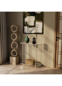 ShebSheb Clear Acrylic Narrow Console Table,2 Tiers Bed Side Table,Narrow Side Table for Bedroom, Bathroom, Living Room, Foyer 40x20x40 cm  - Image 3