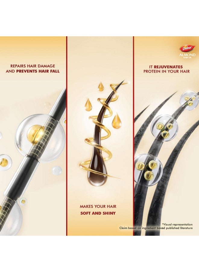 دابر زيت شعر اللوز - 580 مل (290 مل * 2) | يوفر حماية من التلف | تركيبة غير لزجة | لشعر ناعم ولامع | مع اللوز وبروتين الكيراتين وبروتين الصويا وفيتامين إي 10 مرات - Image 1