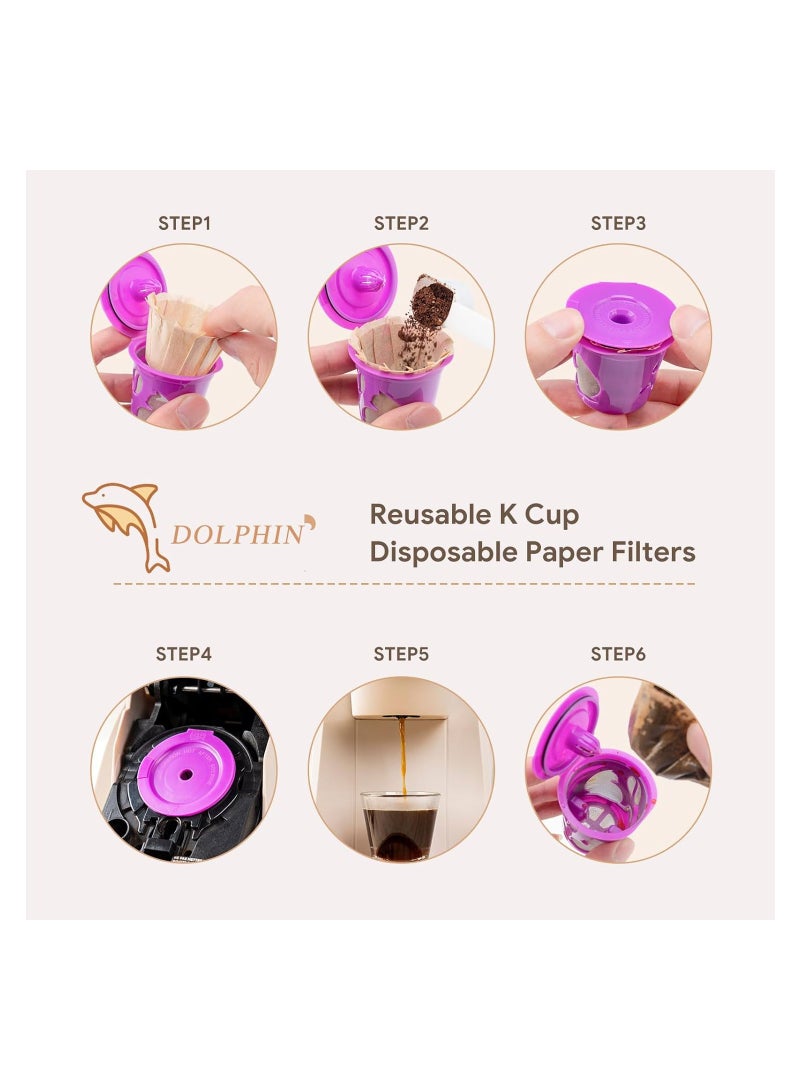 Zikra Reusable Coffee Filters, Refillable Espresso Coffee Capsules, Reusable Coffee Pods, K Cup Coffee Pod Filters & Scoop, 304 Stainless Steel Microporous Mesh Filter, with Brush(4 Pack) - Image 4