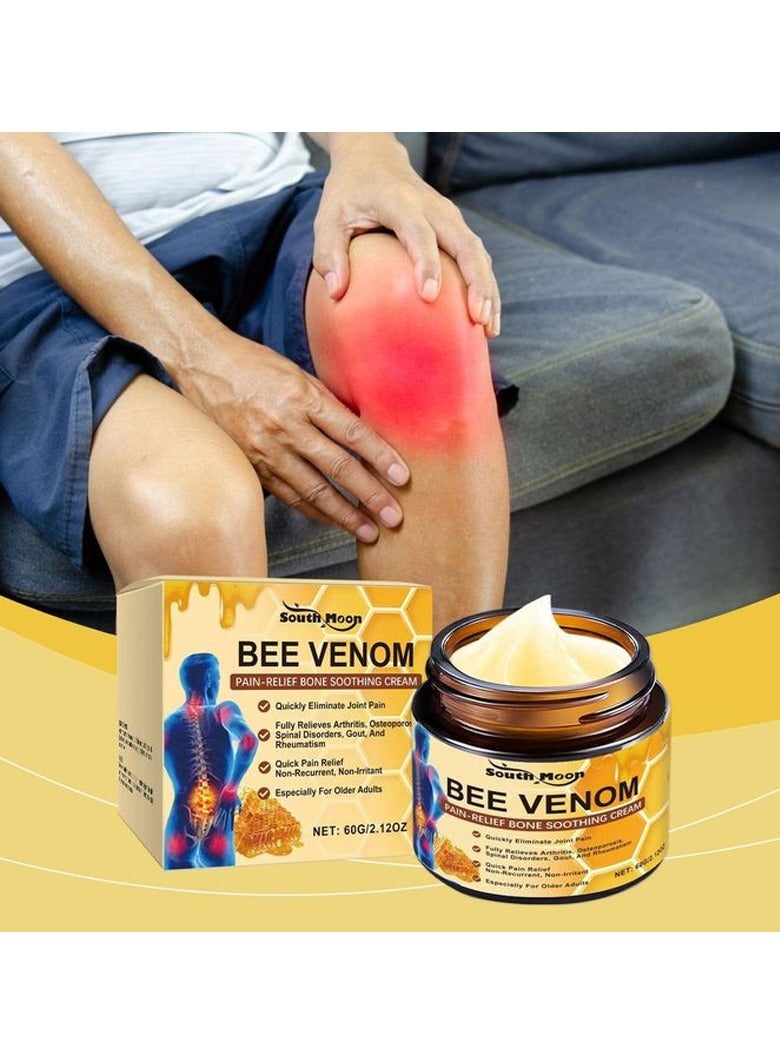 SOUTH MOON Bee Venom Cream For Joint & Skin Problems - Arthritis Ultra Strength Joint Relief Cream Relieve Joint Muscle Pain, Muscle Pain, Leg Swelling, Body Massage and Care Cream 60g - Image 4