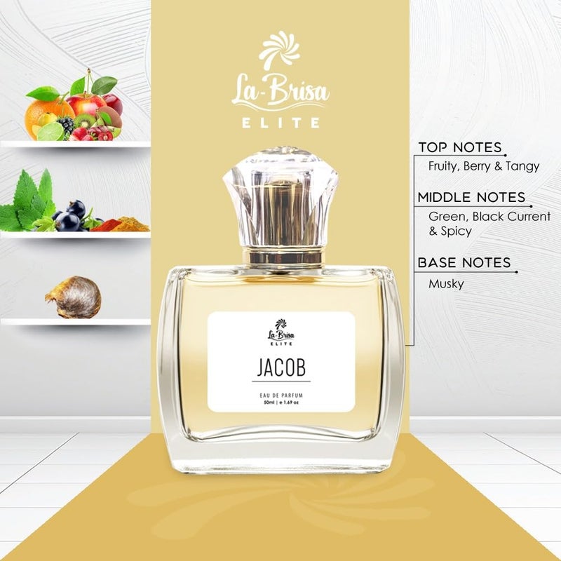 LABRISA La Brisa Elite Jacob Unisex Long Lasting Perfume Fruity Citrus Spicy Musky Scent Ideal For Everyday Use Eau De Parfum 50ml  - Image 3