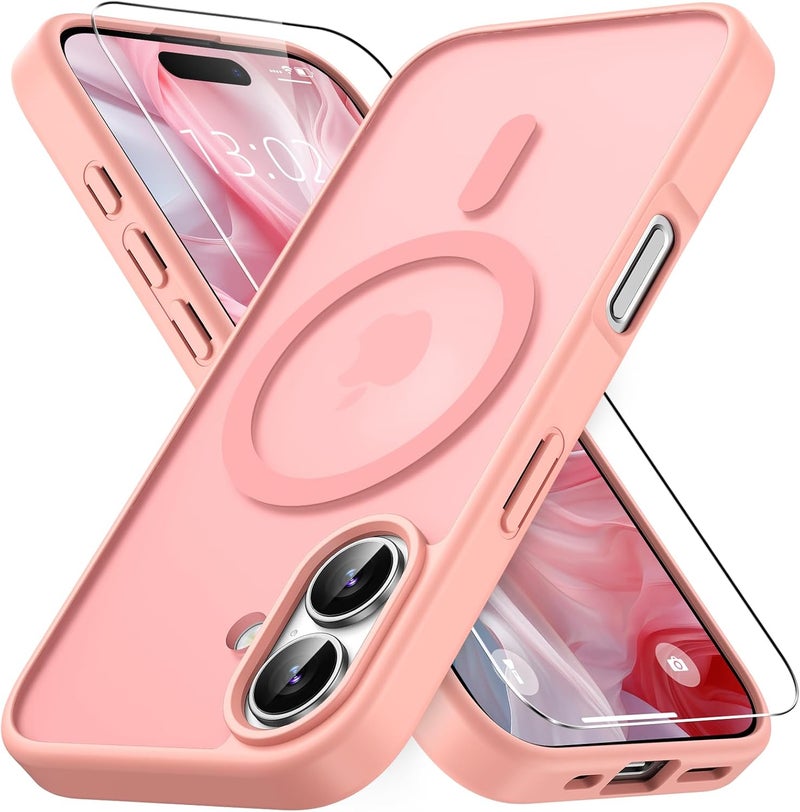 Vansdon Magnetic Case for iPhone 17 with 1 Protective Glass Compatible with MagSafe Military Standard Drop Protection Transparent Matte Back Cover Shockproof Phone Case for iPhone 17 - Image 1