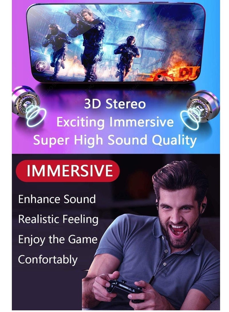 Wired Earbuds with Microphone, Battle Buds Wired Gaming Earbuds with Dual Microphone, Volume Control, Gaming Headset with Mic, Gaming Earphones Wired for Mobile Gaming, Switch, Xbox One, PS4, PS5, PC - Image 2