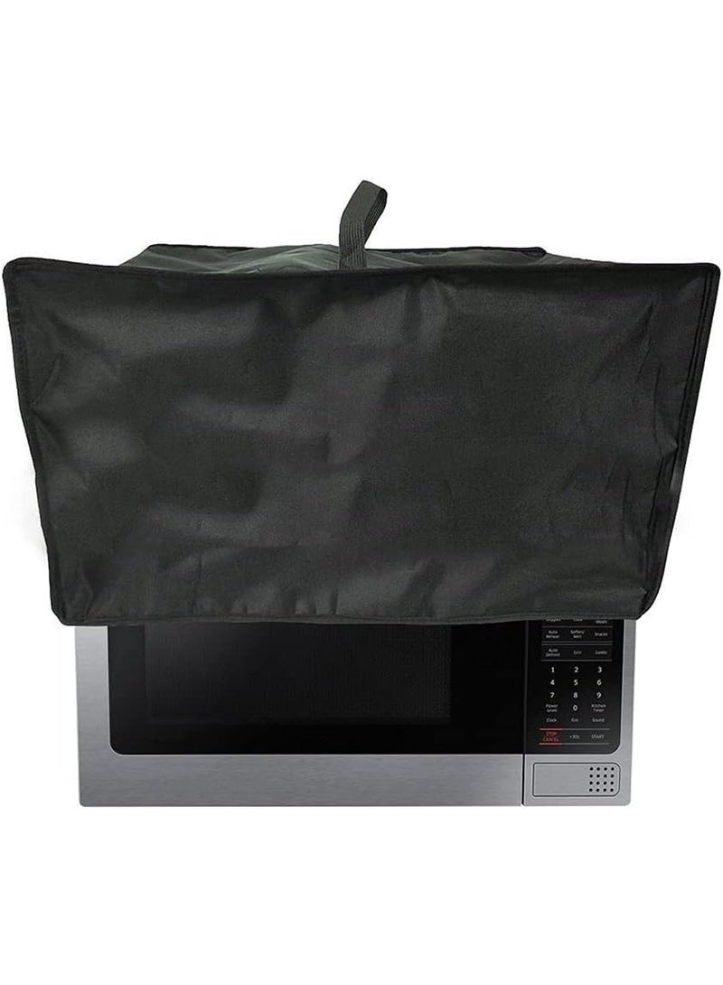 Luckam Microwave Dust Cover with Handle, Waterproof Oven Protector, Breathable Fabric Dust-Proof Cover for Microwave, Toaster Oven & Kitchen Appliances, Appliance Storage Bag (Black, 50×32×40cm) - Image 5