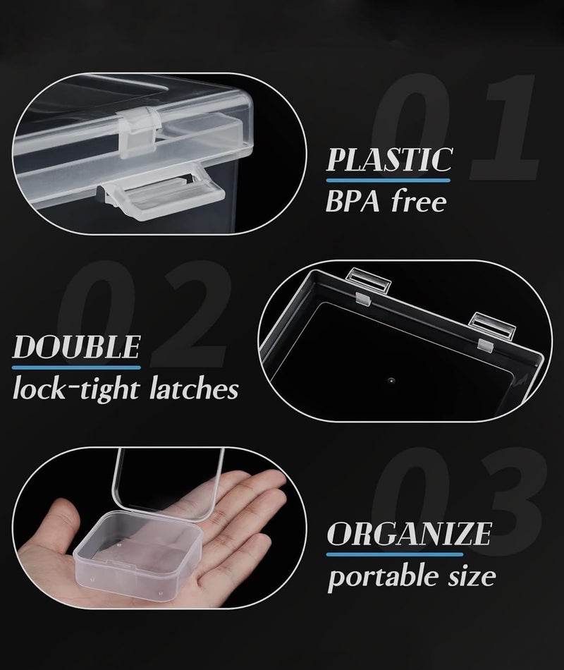 NUDFSY 12 Pack Transparent Jewellery Organizer Boxes Durable Plastic Storage Containers for Earrings Rings Small Multipurpose DIY Friendly (Each 5.5cm*5.5cm) - Image 3