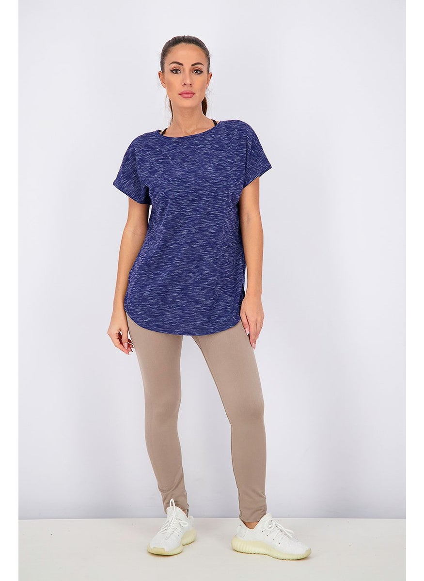 Tchibo Women Sportswear Fit Outdoor T-shirt, Navy Blue  - Image 2