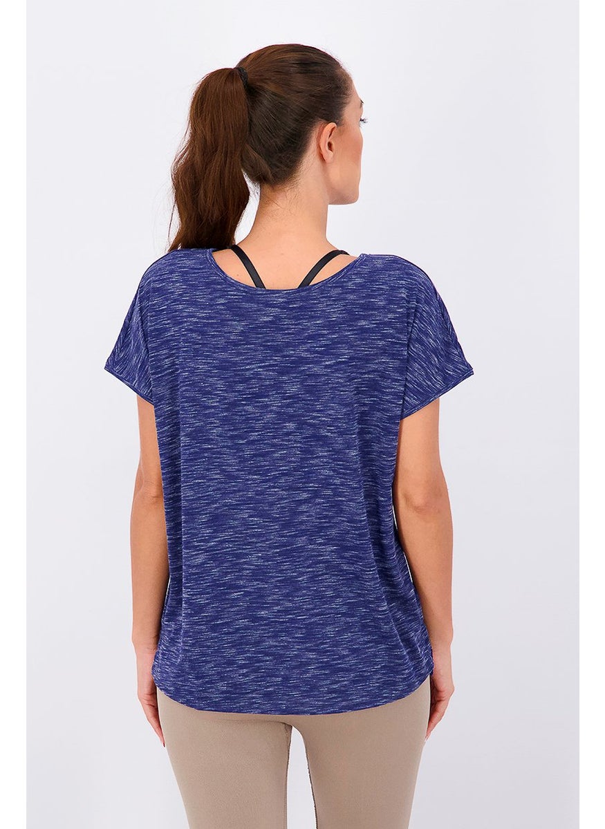 Tchibo Women Sportswear Fit Outdoor T-shirt, Navy Blue  - Image 3