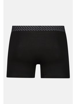 Tommy John Men 2 Pieces 8 Inseam Brand Logo Boxer Beirfs, Black/White  - Image 2