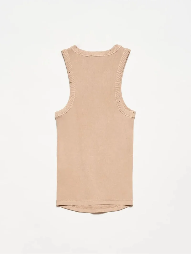 ديلفين Dilvin Sleeveless Ribbed Knit Blouse