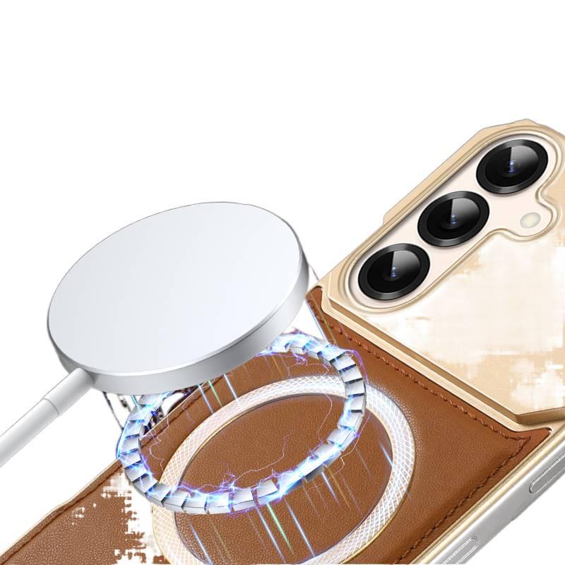 غطاء MagSafe | حماية من السقوط | مقاوم للصدمات لـ Samsung Galaxy S24 | PC+Leather Texture حماية من السقوط - Image 4