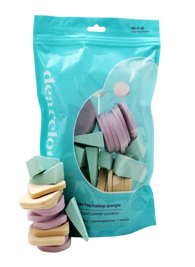 dearcloud Latex-Free Makeup Sponges for Foundation 60ct (Blue)