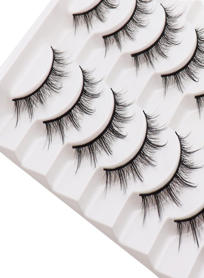 Losha Manga Lashes Fluffy Faux Mink Lashes Natural Look 10 Pairs Asian False Eyelashes Pack Look Like Individual Clusters (BC009) - Image 3