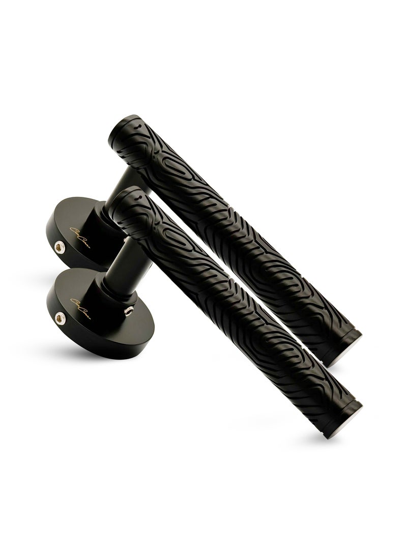 CINCINNO Mirabilis Premium Anti-Rust Brass Door Handle Pair – Durable & Stylish for Home & Office, UV Protection, 2-Year Color & 5-Year Mechanical Warranty, Salt Spray Tested (Matt Black) - Image 1