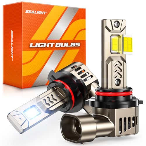 SEALIGHT 9005HB3 LED Bulbs 1000 45000LM Super Brightness Output 9005HB3 Driving Light Bulb with 25000RPM Cooling Fan 6500K Cool White 3MIN Plug and Play IP68 Waterproof Pack of 2 - Image 1