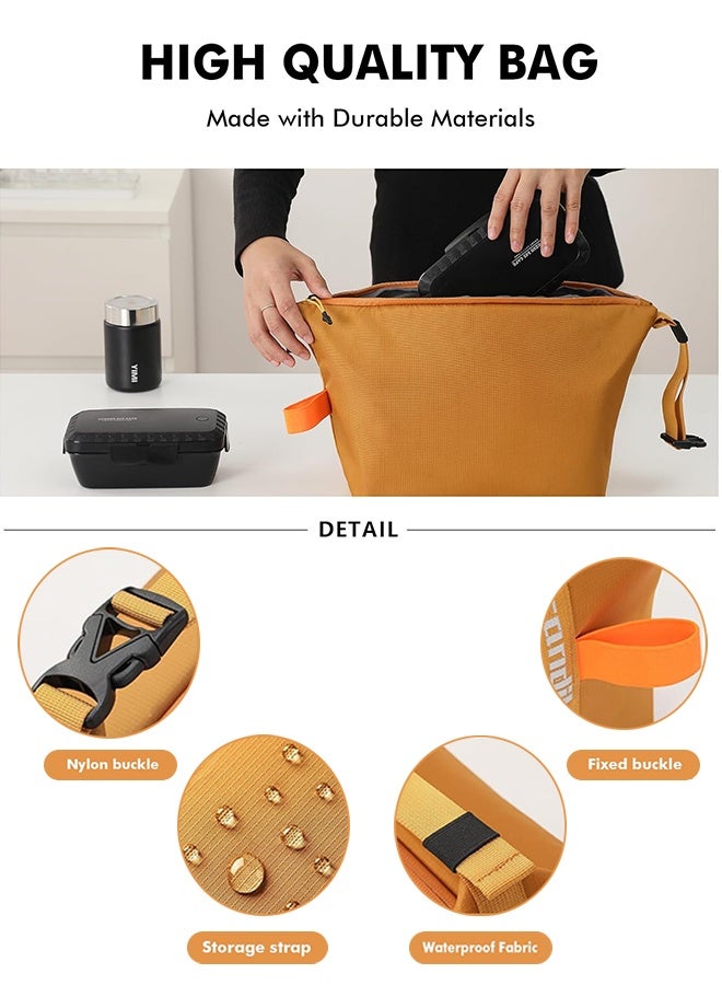 Sweet Life Lunch Bag for Women & Men Fresh Keep Lunch Box, Small Leakproof Cooler Bag Food Lunch Containers High Capacity Reusable Lunch Tote Bags for Work, Office, Picnic, Travel (Yellow)  - Image 3