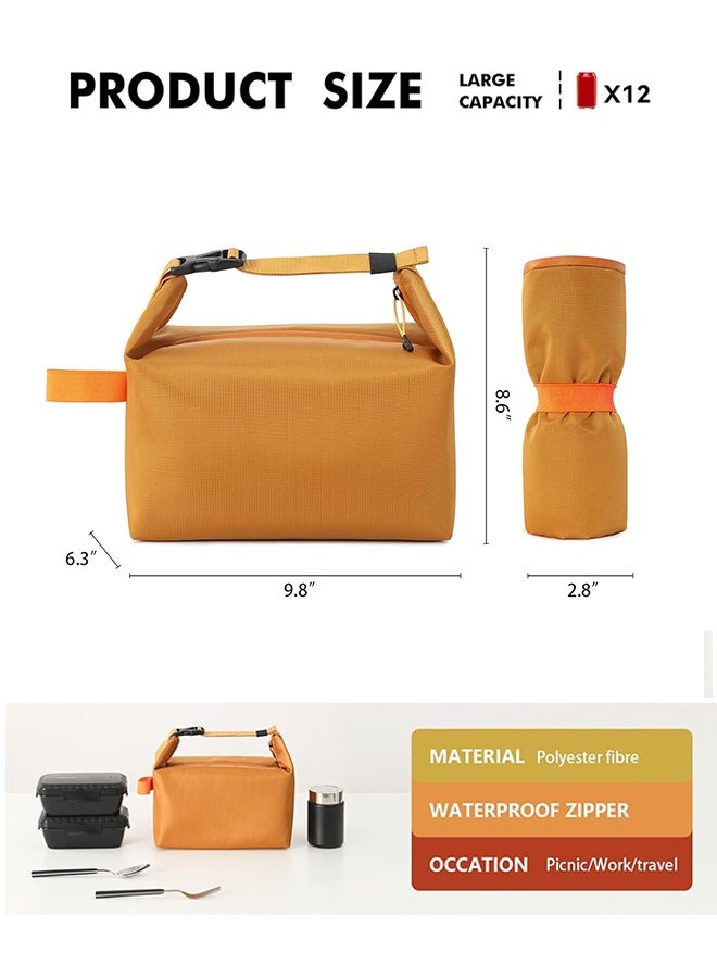 Sweet Life Lunch Bag for Women & Men Fresh Keep Lunch Box, Small Leakproof Cooler Bag Food Lunch Containers High Capacity Reusable Lunch Tote Bags for Work, Office, Picnic, Travel (Yellow)  - Image 2