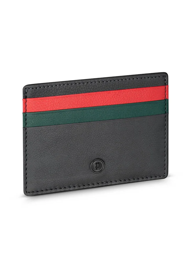 POLICE POLICE - Gala Card Holder For Men Black And Green-Red - PELGD2203202