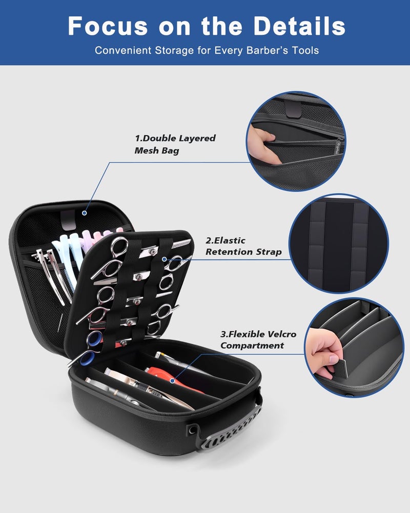 Krypthos Hard Travel Case for Hair Clippers & Hair Cutting Barber Supplies, Portable Clipper Storage Holder Organizer, Trimmer Storage Case for Barbers Supplies, Hair Cutting Razor Guard Grooming Kits - Image 5