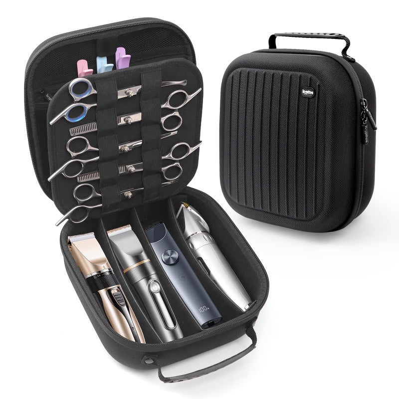 Krypthos Hard Travel Case for Hair Clippers & Hair Cutting Barber Supplies, Portable Clipper Storage Holder Organizer, Trimmer Storage Case for Barbers Supplies, Hair Cutting Razor Guard Grooming Kits - Image 1