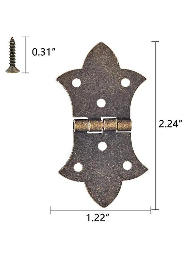 Generic 40 Pieces Antique Box Decorative Hinges Bronze Engraving Design Metal Hinges - Jewelry Box Hardware for Vintage Wooden Cases, Toolbox, Jewelry Boxes, Cabinets, Gift Boxes, Wine Boxes (K57)  - Image 2