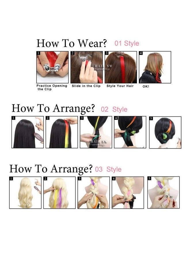 Rapidsflow Coloured Hair Streak/Extensions For Women For Highlighting 2 Pieces - Image 4