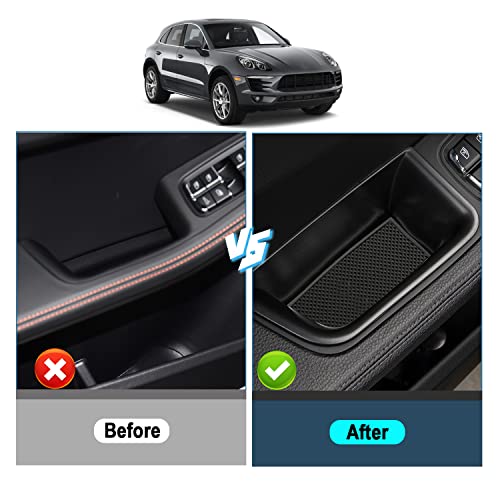 RUIYA ملحقات ماكان 2015+ صندوق تخزين الأبواب لسيارة بورش ماكان 2015-2025 منظم صينية الأبواب صندوق تخزين ثانوي متوافق مع بورش ماكان 2015-2022 2023 2024 2025 S/T/GTS (4 عبوات) - Image 3