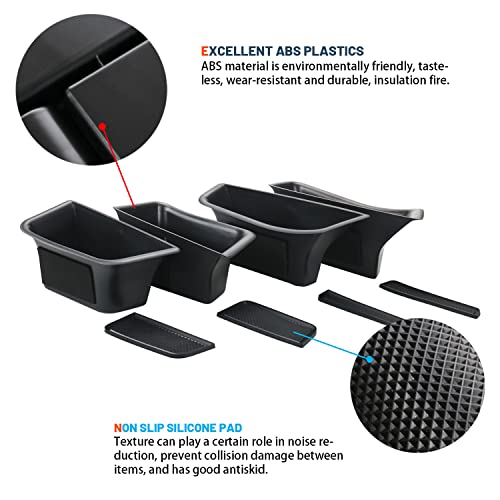 RUIYA ملحقات ماكان 2015+ صندوق تخزين الأبواب لسيارة بورش ماكان 2015-2025 منظم صينية الأبواب صندوق تخزين ثانوي متوافق مع بورش ماكان 2015-2022 2023 2024 2025 S/T/GTS (4 عبوات) - Image 4