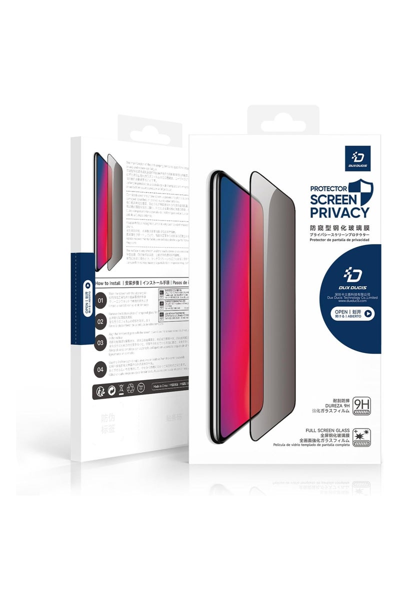 DUX DUCIS Tempered Glass Screen Protector, DUX - DUCIS Compatible with Samsung S24 Ultra , Full Coverage Black Edge Clear Screen Protector (Privacy) - Image 1