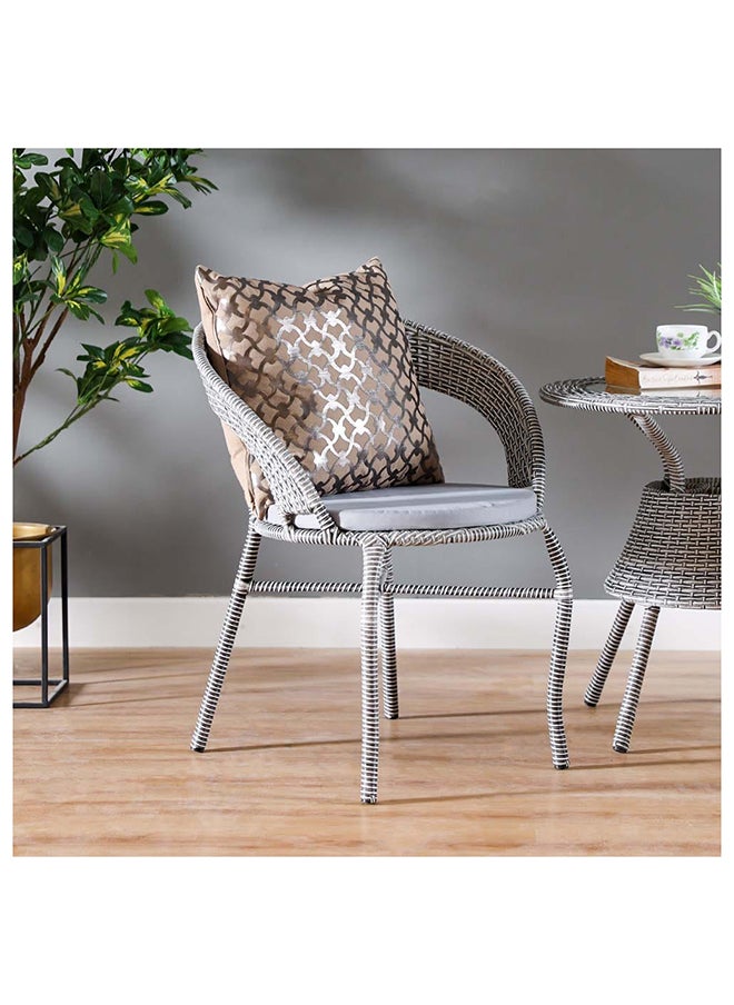 DANUBE HOME Eden 3 Piece Bistro Set with Coffee Table Modern Garden Design Furniture For Outdoor Bench Seating Terrace Lawn Patio Balcony Grey  - Image 4