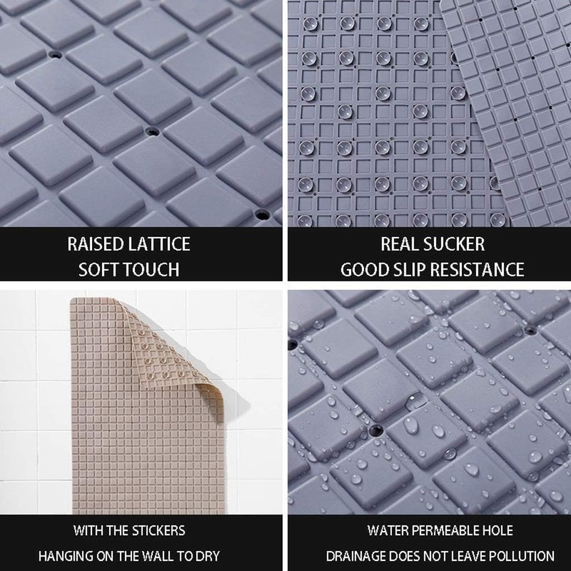 Divik Portable Bathroom Rugs Bath Tub Shower Mat Non Slip Square Shower Mat Organizer for Bathtub for Bathroom Bedroom and Kitchen 1Pcs - Image 4