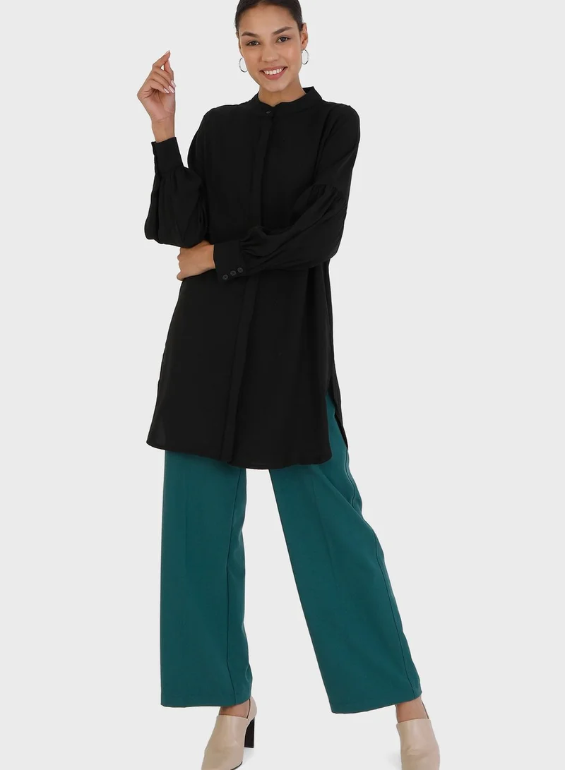 Refka by modanisa Collar Neck Balloon Sleeve Tunic
