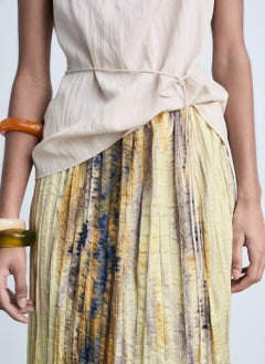 MANGO Long Satin Textured Skirt  - Image 3