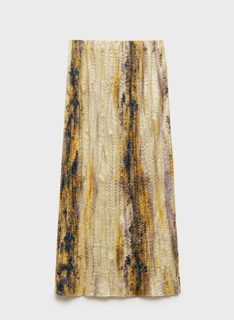MANGO Long Satin Textured Skirt  - Image 5