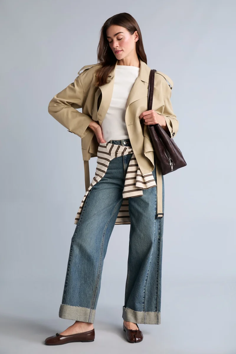 Defacto  Regular Fit Twill Trenchcoat for Women | Best Price UAE