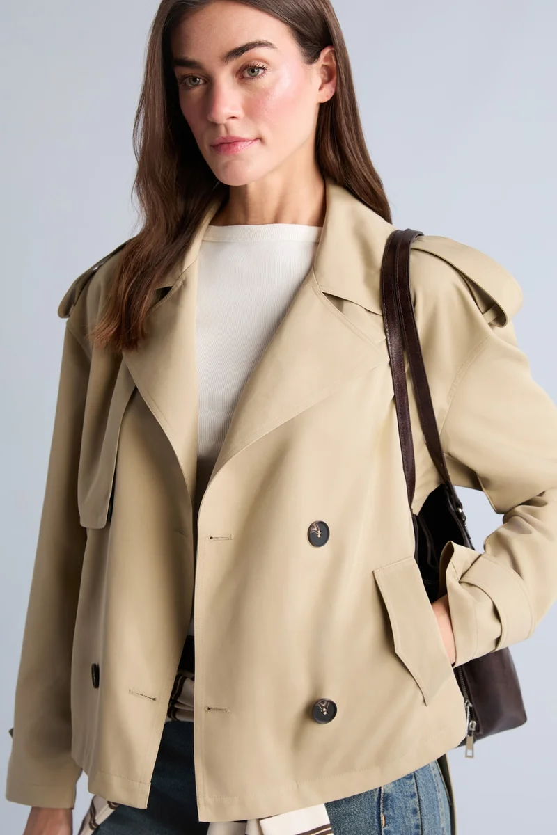 Regular Fit Twill Trenchcoat