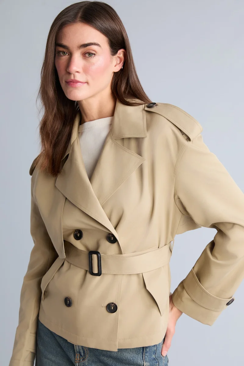 Defacto  Regular Fit Twill Trenchcoat for Women | Best Price UAE