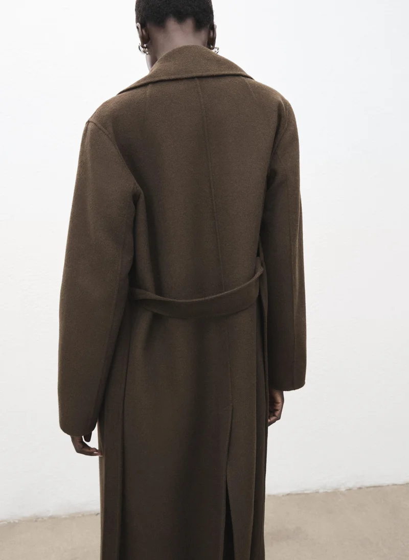 MANGO Handmade wool coat with belt
