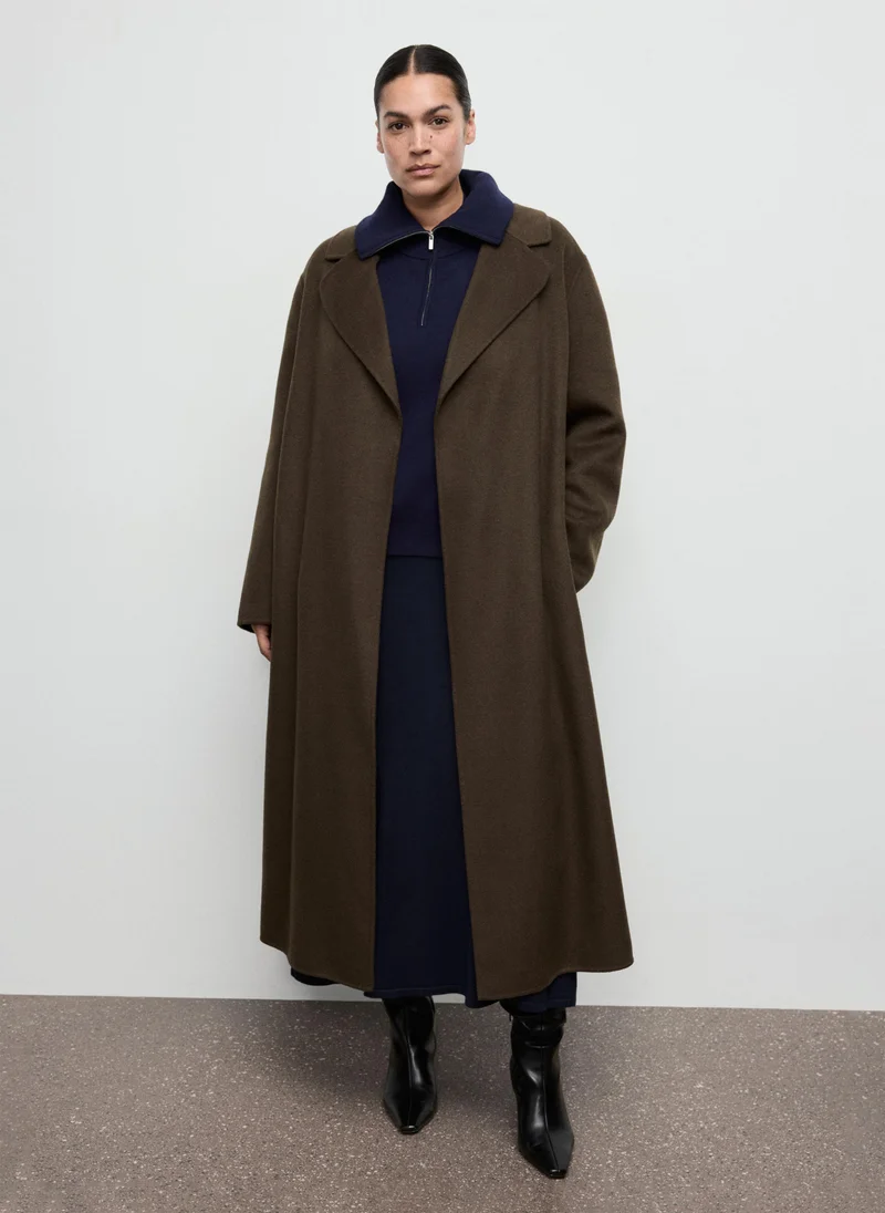 MANGO Handmade wool coat with belt