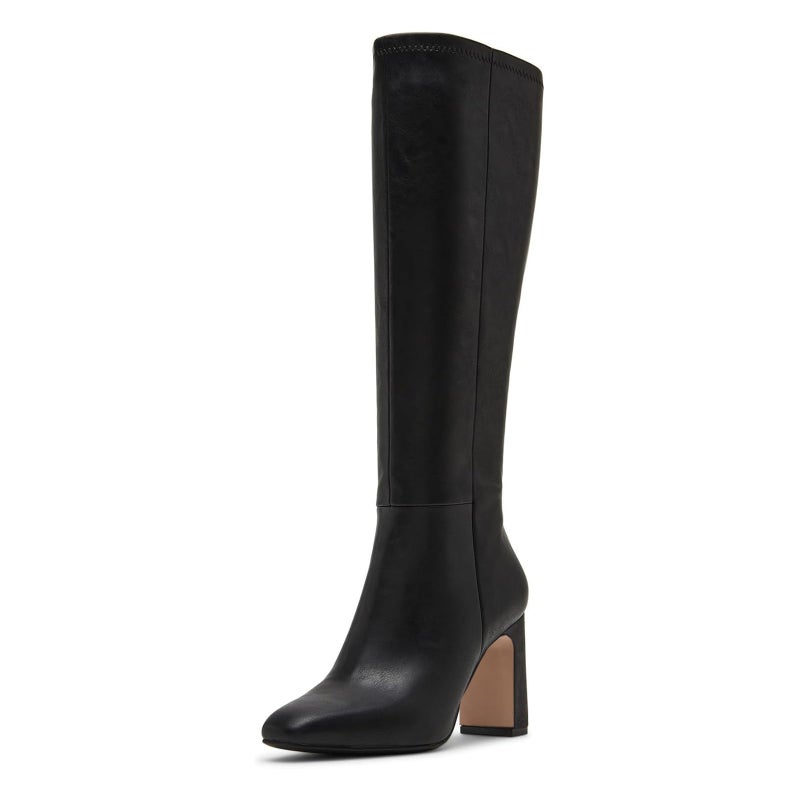 MICIFA Knee High Boots Women Chunky Heel Square Toe Tall Black Boot for Women Leather Side Zipper Long Shoes - Image 1
