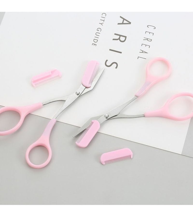 Pink Eyebrow Scissors Set Of 4 For Precise Trimming - Image 5