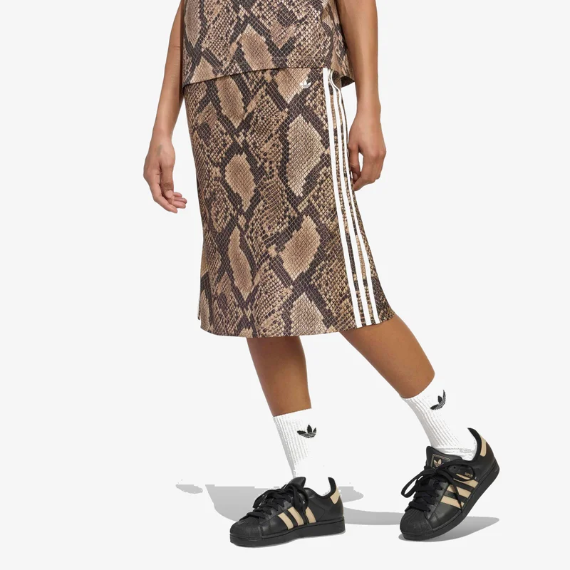SNAKE PRINT SATIN SKIRT