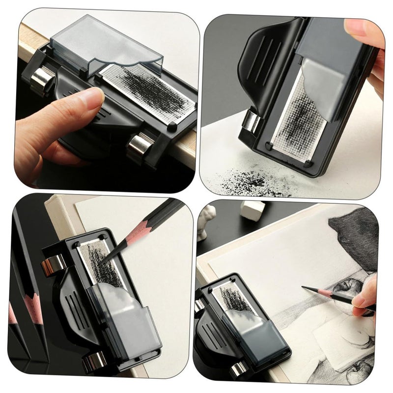 Portable Manual Pencil Sharpener Handheld Art Drawing Tool Silver Clip - Image 5