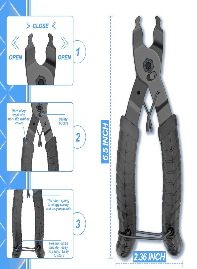ptiysta Bike Link Plier，Chain Break Separator, Chain Checker, 3 Pairs Bicycle Missing Links, Bike Link Opener Closer Plier Chain Cutter Connector Wear Indicator Tool - Image 2